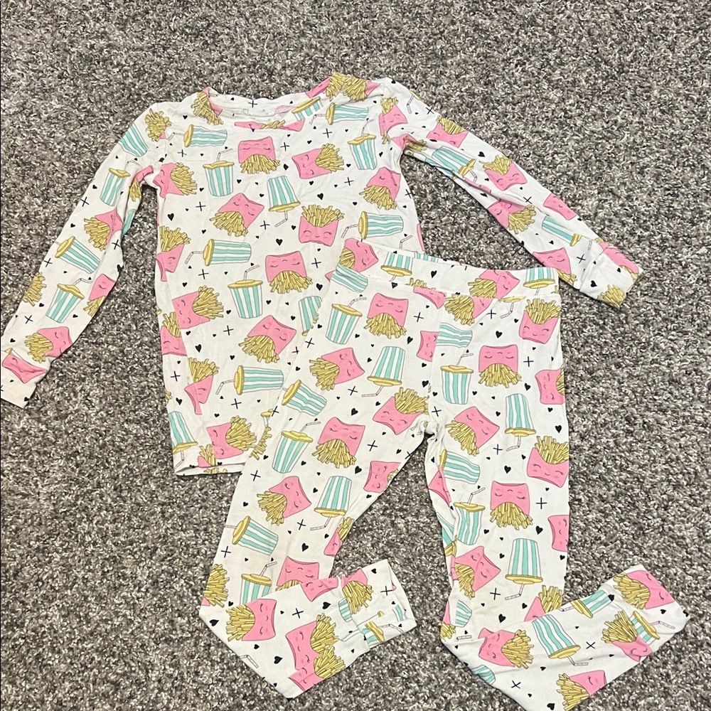 Lia and Liam Milkshake and French Fries Two Piece Pajama Set Bamboo